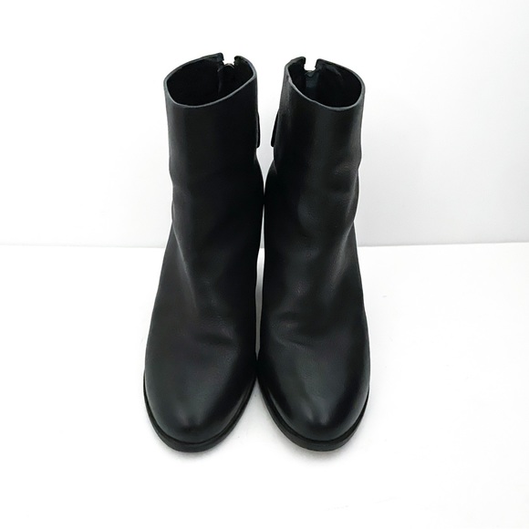 Rag & Bone Harrow Back Zip Black Leather Ankle Boots - Picture 2 of 10